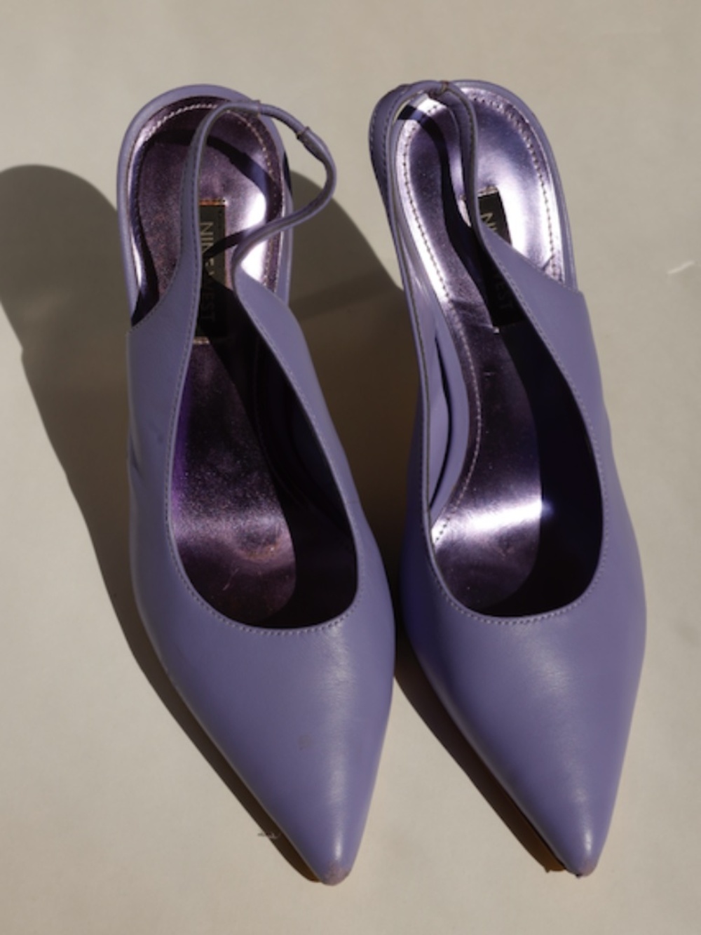 Nine West heel strap heels - purple